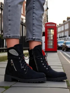 Outlet Damskie botki workery Volio Workery|Botki Z Delikatnym Ociepleniem