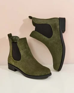 New Damskie botki a'la sztyblety z eko-zamszu Ataras Botki Z Delikatnym Ociepleniem|Sztyblety