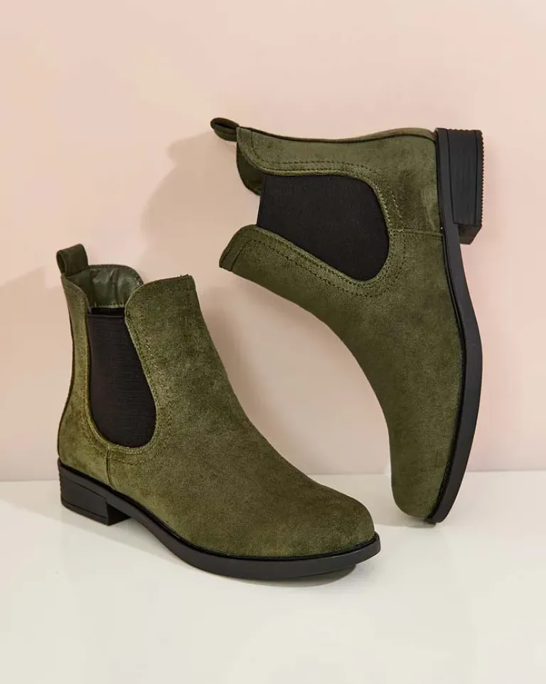 New Damskie botki a'la sztyblety z eko-zamszu Ataras Botki Z Delikatnym Ociepleniem|Sztyblety