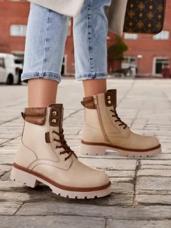 Discount Damskie botki workery Fiemo Workery|Botki Sznurowane