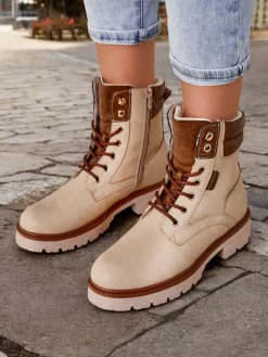 Discount Damskie botki workery Fiemo Workery|Botki Sznurowane