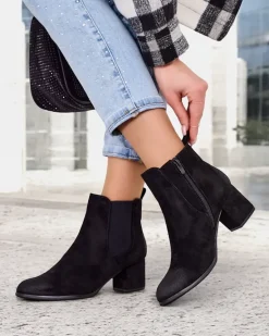 Outlet Damskie botki Solir Botki Z Delikatnym Ociepleniem|Botki Na Słupku