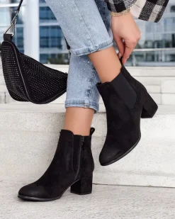 Outlet Damskie botki Solir Botki Z Delikatnym Ociepleniem|Botki Na Słupku