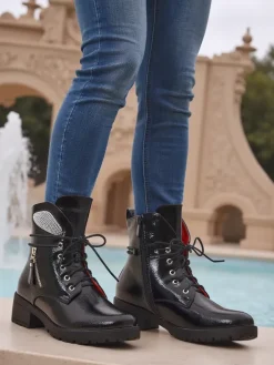 Outlet Damskie botki workery Volio Workery|Botki Z Delikatnym Ociepleniem