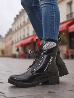 Outlet Damskie botki workery Volio Workery|Botki Z Delikatnym Ociepleniem