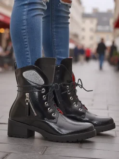 Outlet Damskie botki workery Volio Workery|Botki Z Delikatnym Ociepleniem