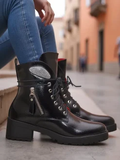 Outlet Damskie botki workery Volio Workery|Botki Z Delikatnym Ociepleniem