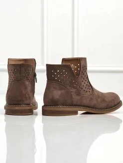 Hot Damskie botki Rito Botki Bez Ocieplenia|Botki Na Płaskim Obcasie