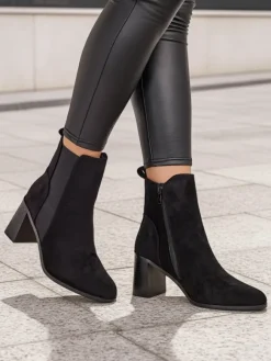 Clearance Damskie botki na słupku Enotto Botki Bez Ocieplenia|Botki Na Słupku