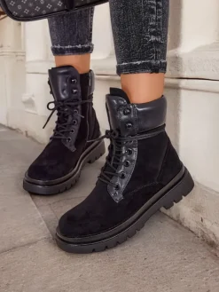 New Damskie botki workery Ferrinole Workery|Botki Z Delikatnym Ociepleniem