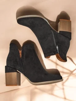 Outlet Damskie botki na słupku Vettot Botki Bez Ocieplenia|Botki Na Słupku