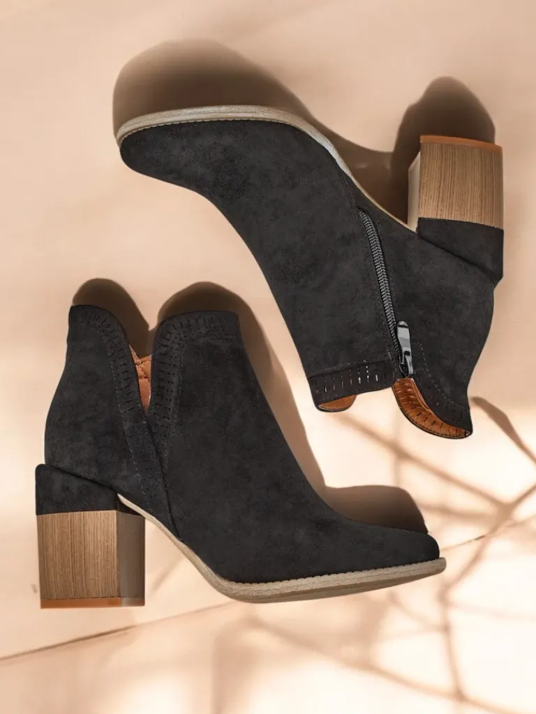 Outlet Damskie botki na słupku Vettot Botki Bez Ocieplenia|Botki Na Słupku