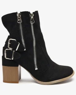 Clearance Damskie botki na słupku w kolorze m Ferrgo Botki Na Słupku|Botki Bez Ocieplenia