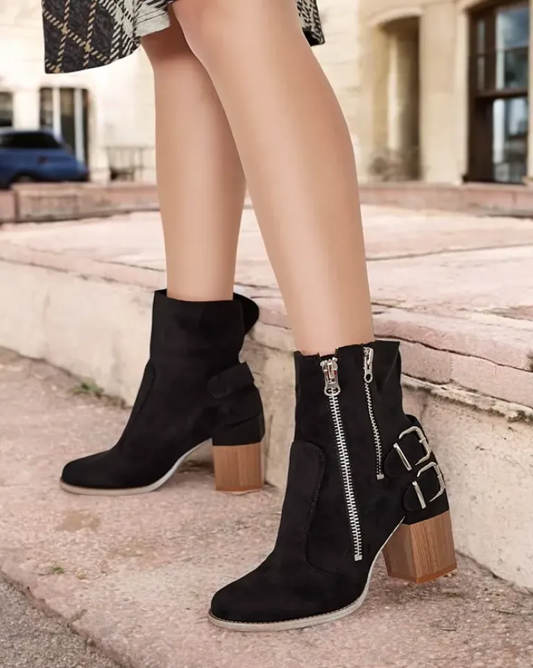 Clearance Damskie botki na słupku w kolorze m Ferrgo Botki Na Słupku|Botki Bez Ocieplenia