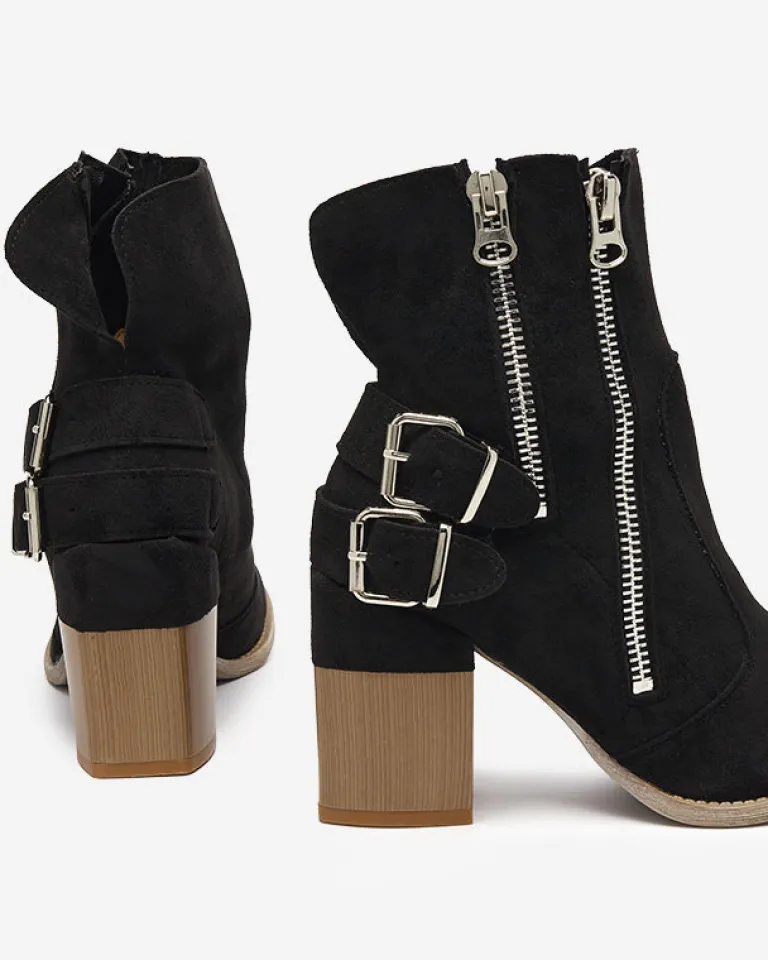 Clearance Damskie botki na słupku w kolorze m Ferrgo Botki Na Słupku|Botki Bez Ocieplenia