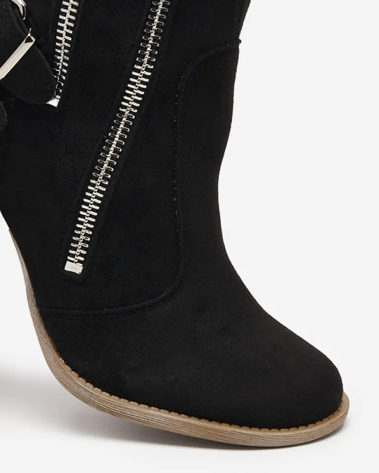 Clearance Damskie botki na słupku w kolorze m Ferrgo Botki Na Słupku|Botki Bez Ocieplenia