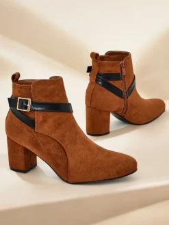 Discount Damskie botki na słupku Eloron Botki Z Delikatnym Ociepleniem|Botki Na Słupku