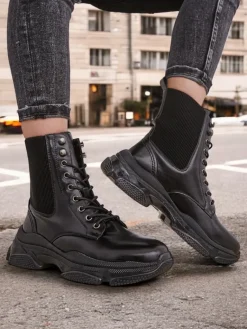 Discount Damskie botki typu workery Ronoppa Workery|Botki Z Delikatnym Ociepleniem