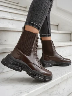 Online Damskie botki typu workery Ronoppa Workery|Botki Z Delikatnym Ociepleniem