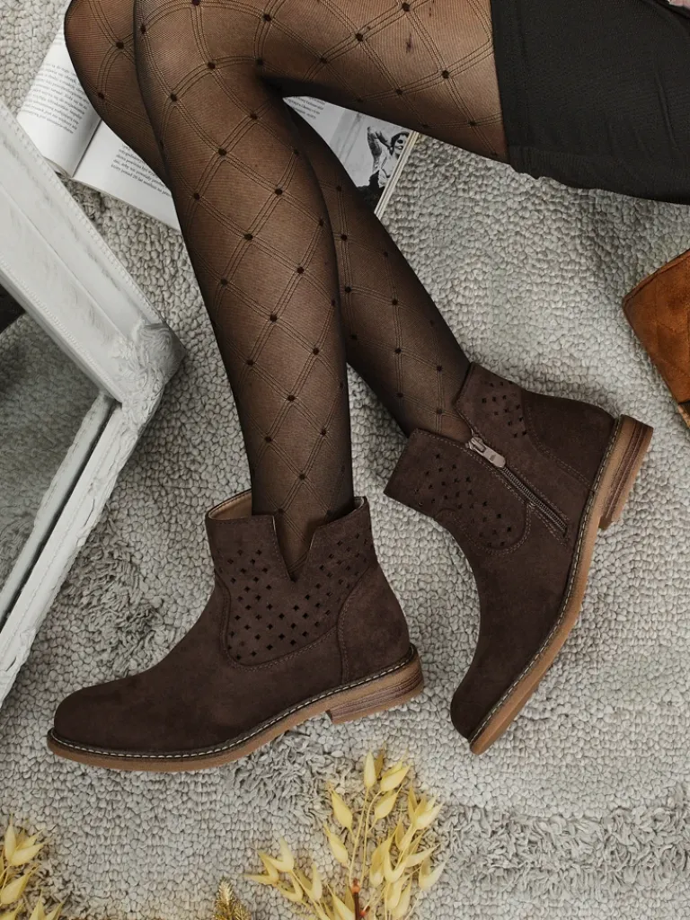 Discount Damskie botki Rito Botki Bez Ocieplenia|Botki Na Płaskim Obcasie