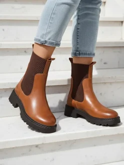 Best Damskie botki Masolina Botki Z Delikatnym Ociepleniem|Botki Na Platformie