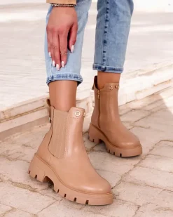 Discount Damskie botki na grubszej podeszwie Gegri Botki Z Delikatnym Ociepleniem|Nowość