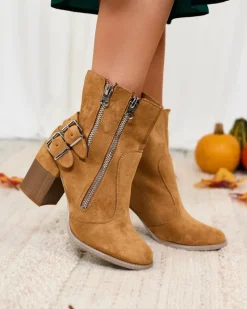 Sale Damskie owe botki ze zdobieniem Feirrgo Botki Bez Ocieplenia|Botki Na Słupku