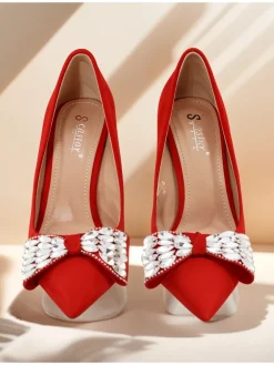 Hot Damskie czółenka na szpilce z kokardką Cocarte Szpilki|Klasyczne