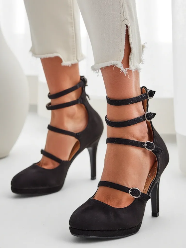 Hot Damskie czółenka na słupku z paseczkami Celose Klasyczne