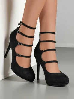 Hot Damskie czółenka na słupku z paseczkami Celose Klasyczne