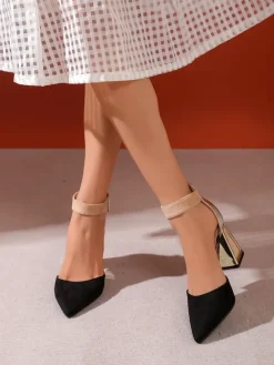 Discount Damskie czółenka z ozdobnym obcasem Sammid Klasyczne