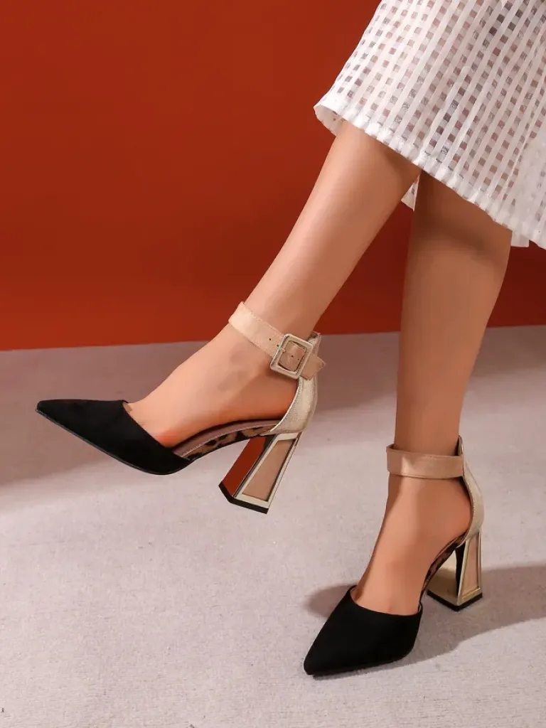 Discount Damskie czółenka z ozdobnym obcasem Sammid Klasyczne