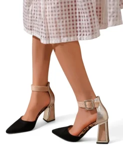 Discount Damskie czółenka z ozdobnym obcasem Sammid Klasyczne