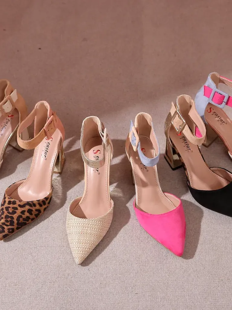 Discount Damskie czółenka z ozdobnym obcasem Sammid Klasyczne