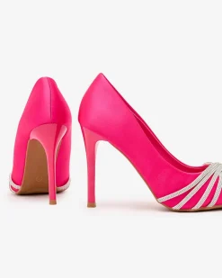 New Damskie czółenka z cyrkoniami Cabricca Klasyczne