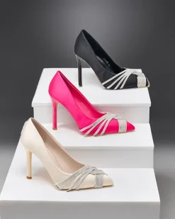 New Damskie czółenka z cyrkoniami Cabricca Klasyczne