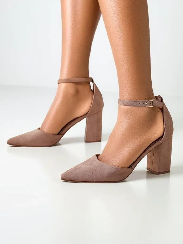 Hot Damskie czółenka eko zamszowe Caldesse Klasyczne