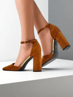 Outlet Damskie czółenka eko zamszowe Calde Klasyczne