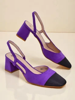 New Damskie czółenka na niskim obcasie z ozdobnym noskiem Eleganzo Klasyczne