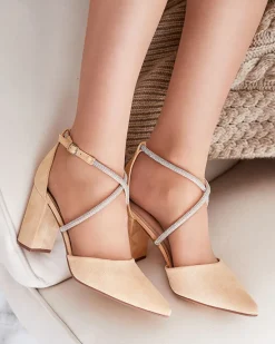 Outlet Damskie czółenka z cyrkoniami Briticca Klasyczne