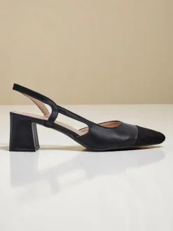 Clearance Damskie czółenka na niskim obcasie z ozdobnym noskiem Eleganzo Klasyczne