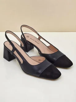 Clearance Damskie czółenka na niskim obcasie z ozdobnym noskiem Eleganzo Klasyczne