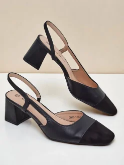 Clearance Damskie czółenka na niskim obcasie z ozdobnym noskiem Eleganzo Klasyczne