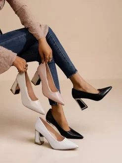 Online Damskie czółenka z ozdobnym obcasem Dimmas Szpilki|Klasyczne