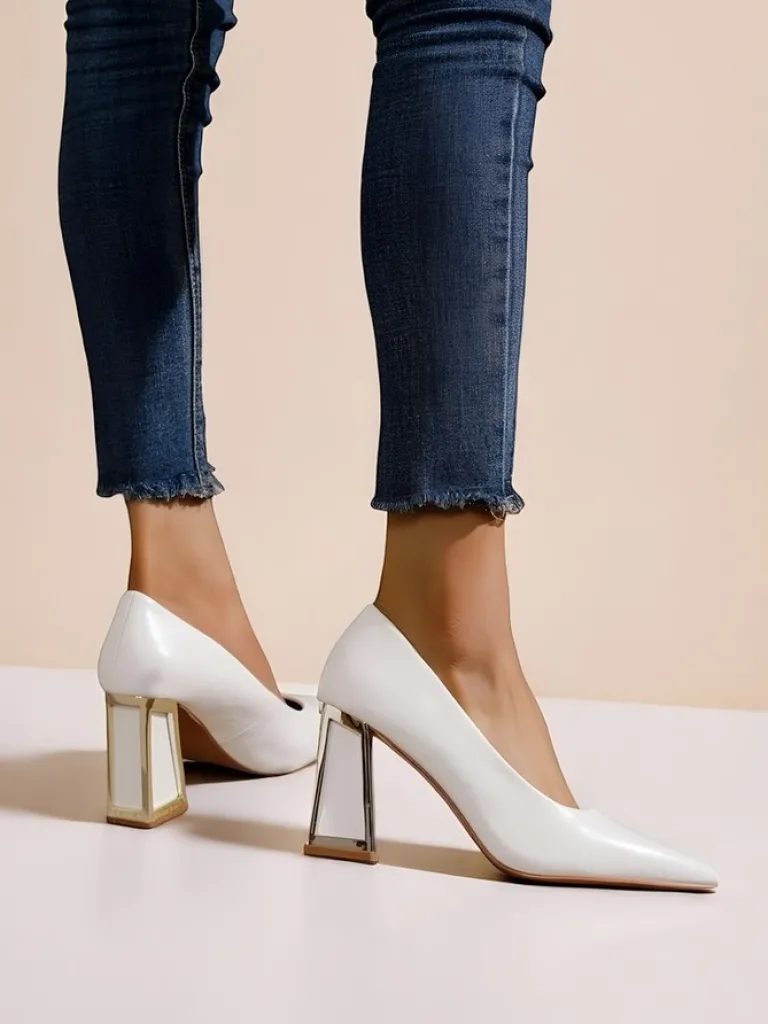 Online Damskie czółenka z ozdobnym obcasem Dimmas Szpilki|Klasyczne