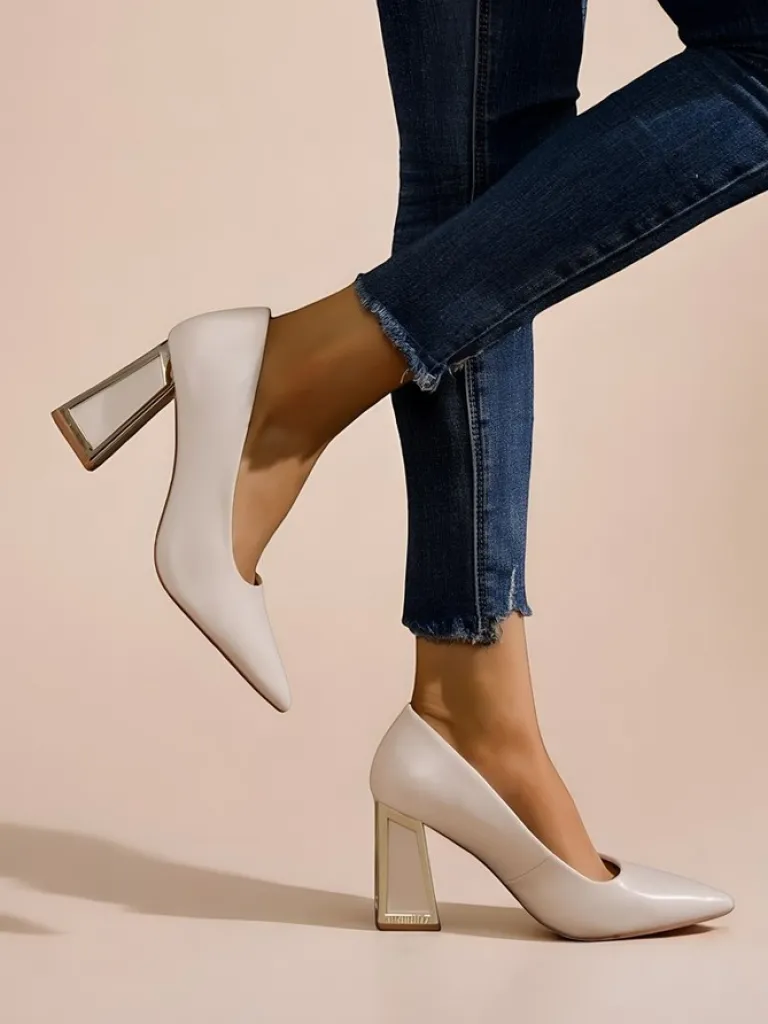 Online Damskie czółenka z ozdobnym obcasem Dimmas Szpilki|Klasyczne