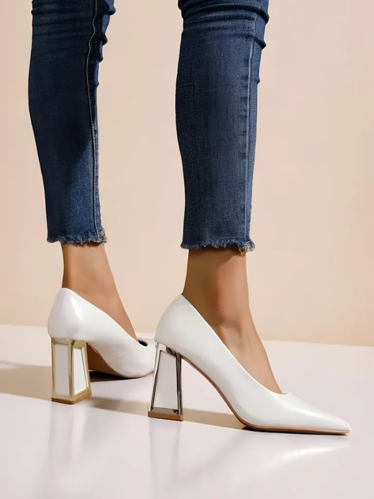 Online Damskie czółenka z ozdobnym obcasem Dimmas Szpilki|Klasyczne