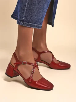 Clearance Damskie czółenka na niskim obcasie z ozdobnymi paseczkami Lollita Klasyczne