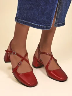 Clearance Damskie czółenka na niskim obcasie z ozdobnymi paseczkami Lollita Klasyczne