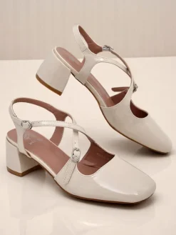 Sale Damskie czółenka na niskim obcasie z ozdobnymi paseczkami Lollita Klasyczne